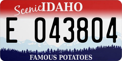 ID license plate E043804