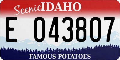 ID license plate E043807
