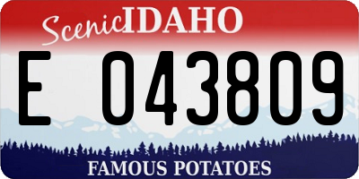 ID license plate E043809