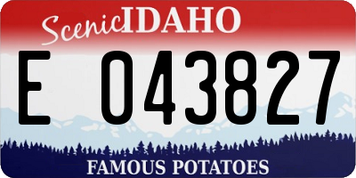 ID license plate E043827