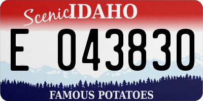 ID license plate E043830