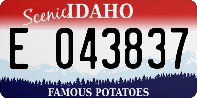 ID license plate E043837