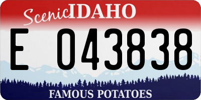 ID license plate E043838