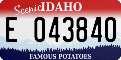 ID license plate E043840