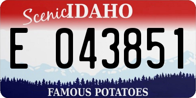 ID license plate E043851