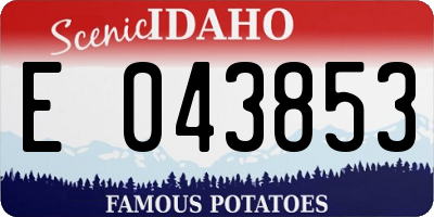 ID license plate E043853