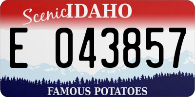 ID license plate E043857