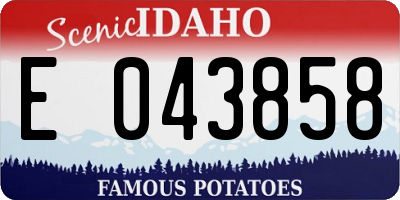 ID license plate E043858