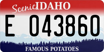 ID license plate E043860