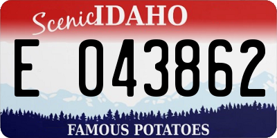 ID license plate E043862