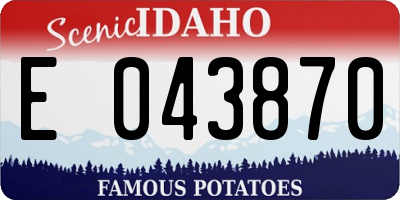 ID license plate E043870