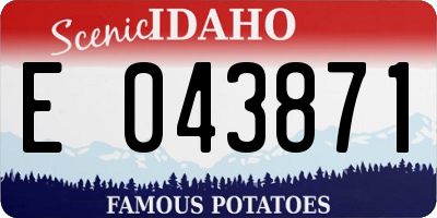 ID license plate E043871