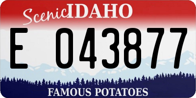 ID license plate E043877