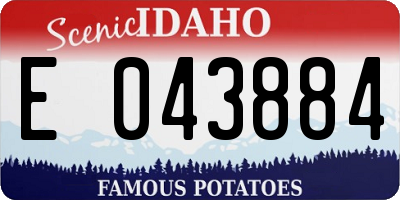 ID license plate E043884