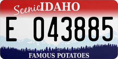 ID license plate E043885
