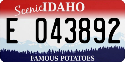 ID license plate E043892
