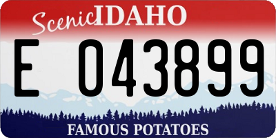 ID license plate E043899