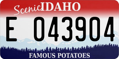 ID license plate E043904