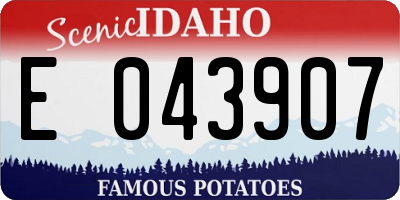 ID license plate E043907