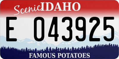 ID license plate E043925