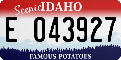 ID license plate E043927