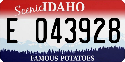 ID license plate E043928