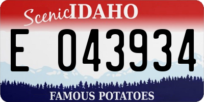 ID license plate E043934