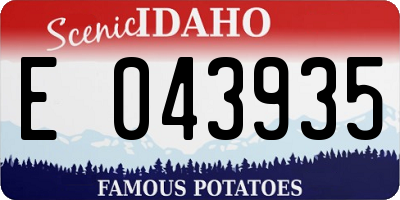 ID license plate E043935