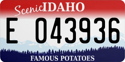 ID license plate E043936