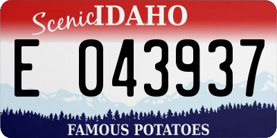 ID license plate E043937