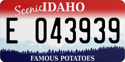 ID license plate E043939