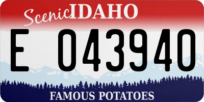 ID license plate E043940