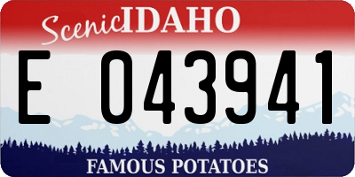 ID license plate E043941