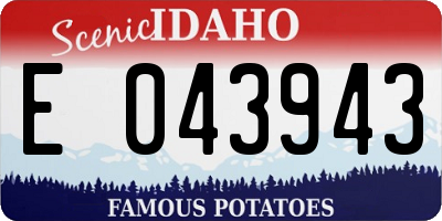 ID license plate E043943