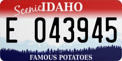 ID license plate E043945