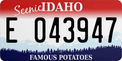 ID license plate E043947