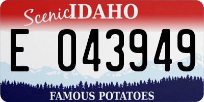 ID license plate E043949