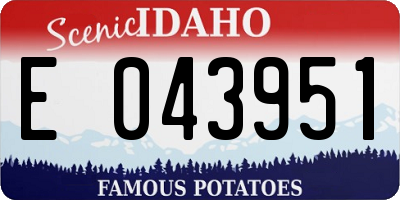 ID license plate E043951