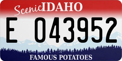 ID license plate E043952