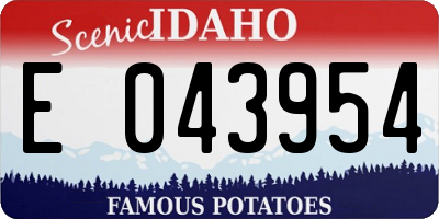 ID license plate E043954