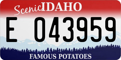 ID license plate E043959