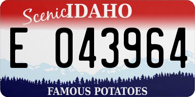 ID license plate E043964