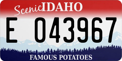 ID license plate E043967