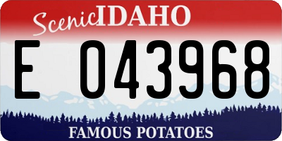 ID license plate E043968