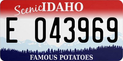 ID license plate E043969