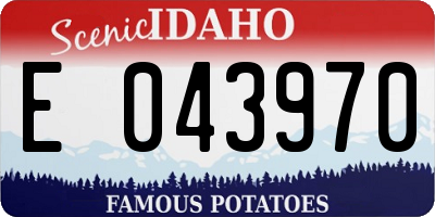 ID license plate E043970