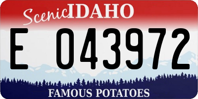 ID license plate E043972