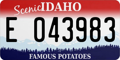 ID license plate E043983