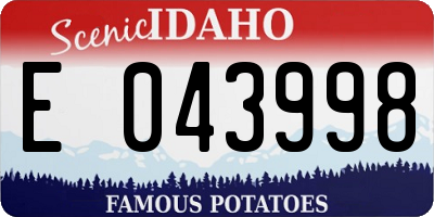 ID license plate E043998