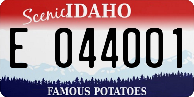 ID license plate E044001